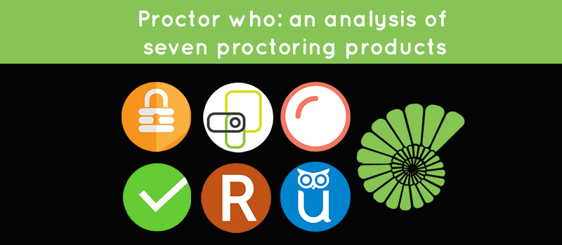 Proctor who: an analysis of seven proctoring products. Logos for seven proctoring products